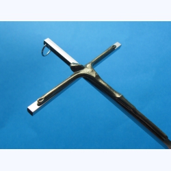 Krzyż metalowy nikiel 15,5 cm Stylowy